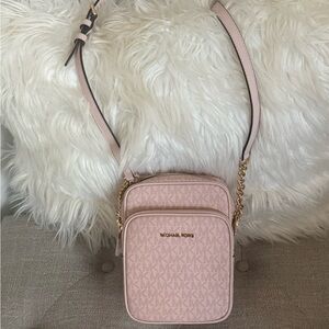 Michael Kors Blush Crossbody Bag with Gold Accents